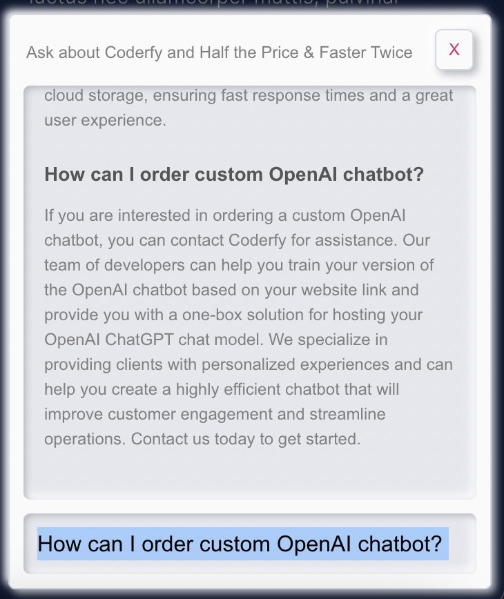 Custom OpenAI chatbot