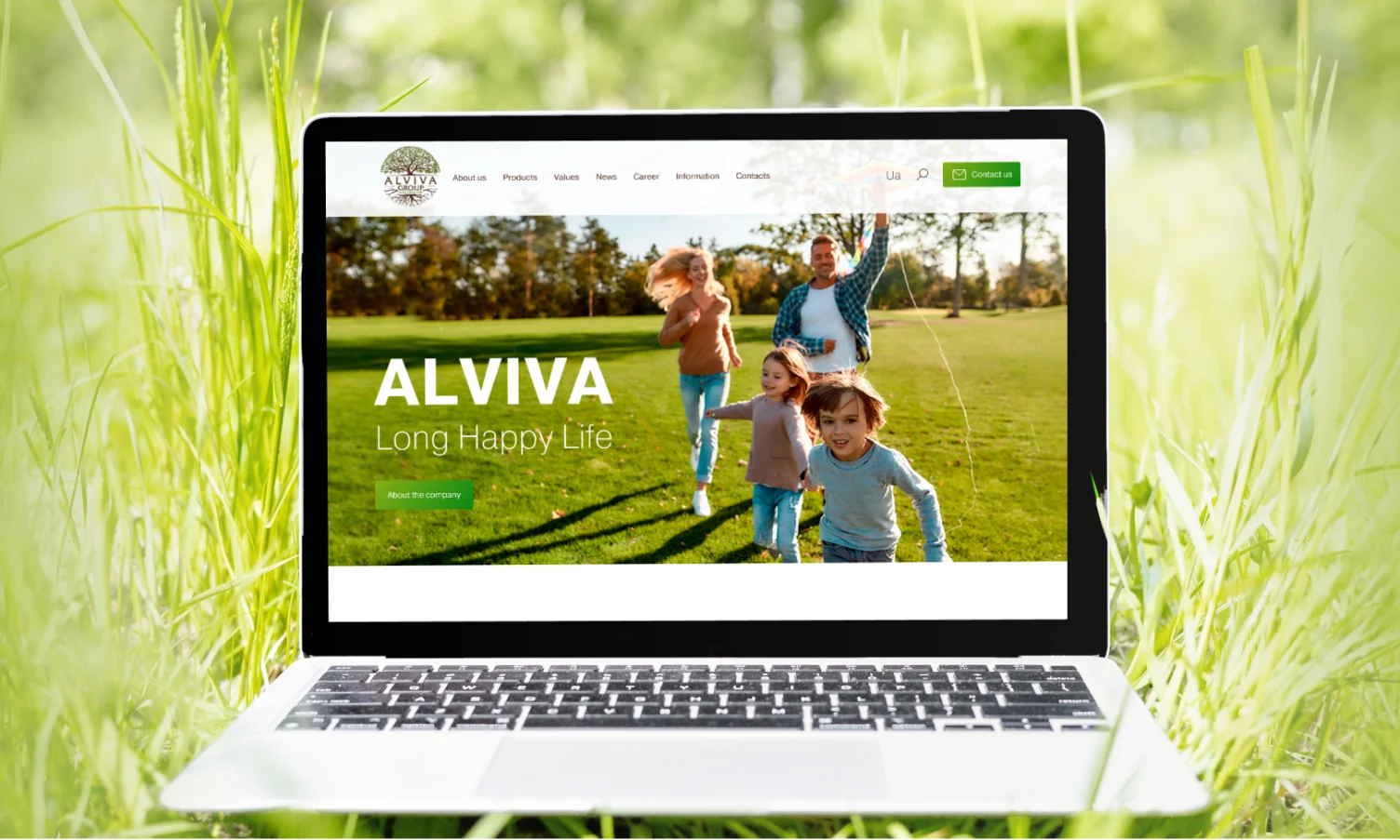 Custom website design for company Alviva