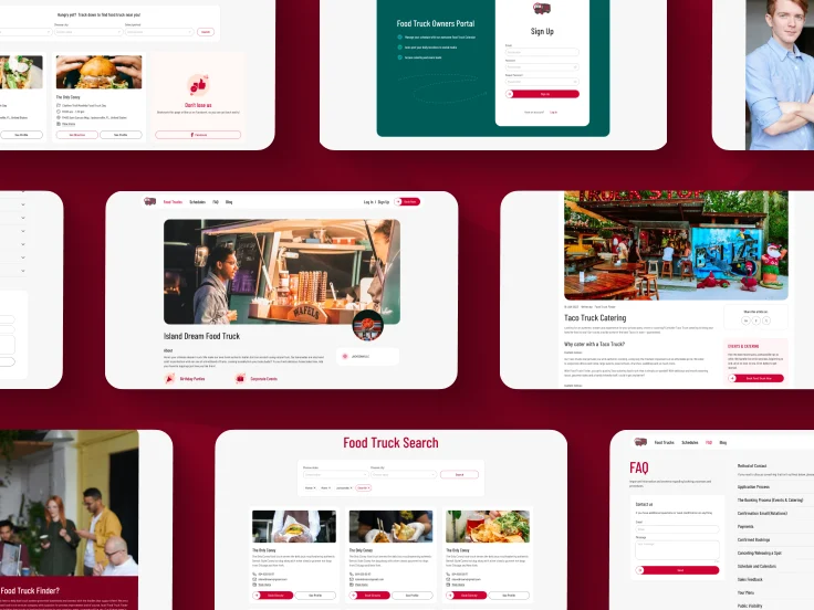 Web Application Development for Food Truck Booking Screens