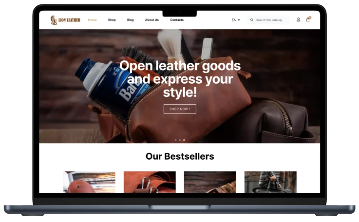 ecommerce website development for lionleather