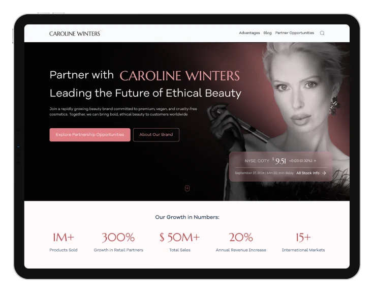 building website for business carolin-winters-hero