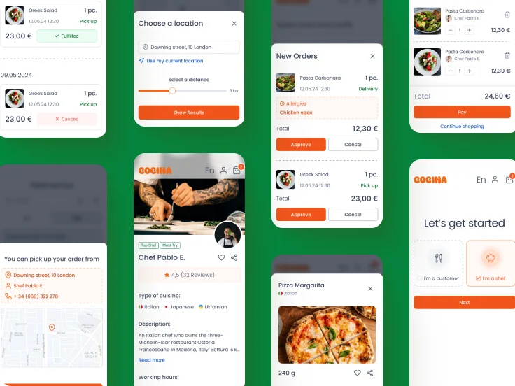 UI UX Food delivery app development for Cocina by Coderfy