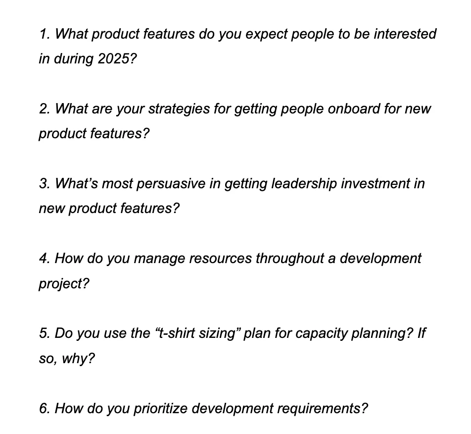 Screen from the e-mail that inspired the product development guide for founders